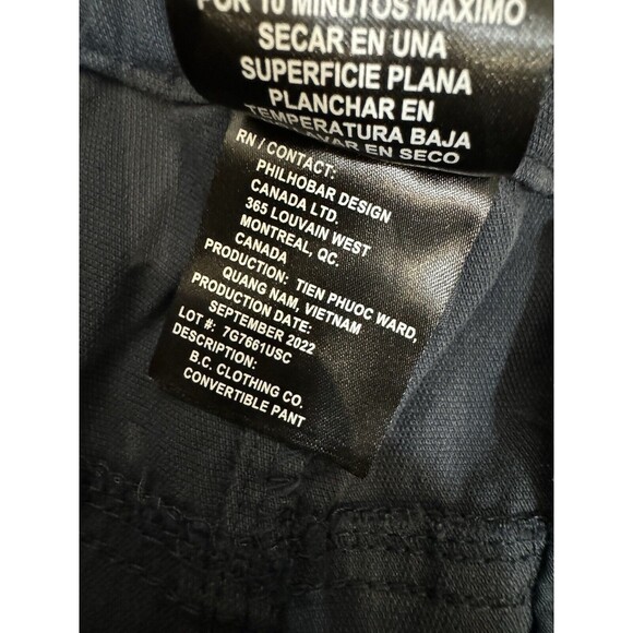 BC Clothing Mens Cargo Convertible Zip Off Camping Cargo Pants Size Large Belted - Picture 16 of 16